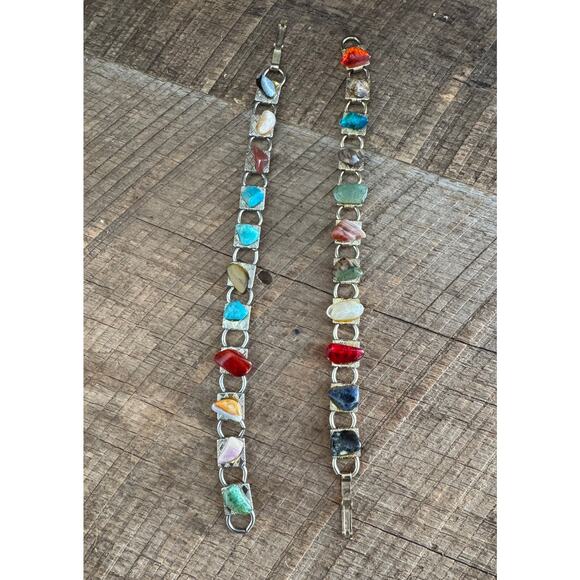 Vintage Multi-Stone Bracelet Set Convertible Choker - Picture 3 of 8